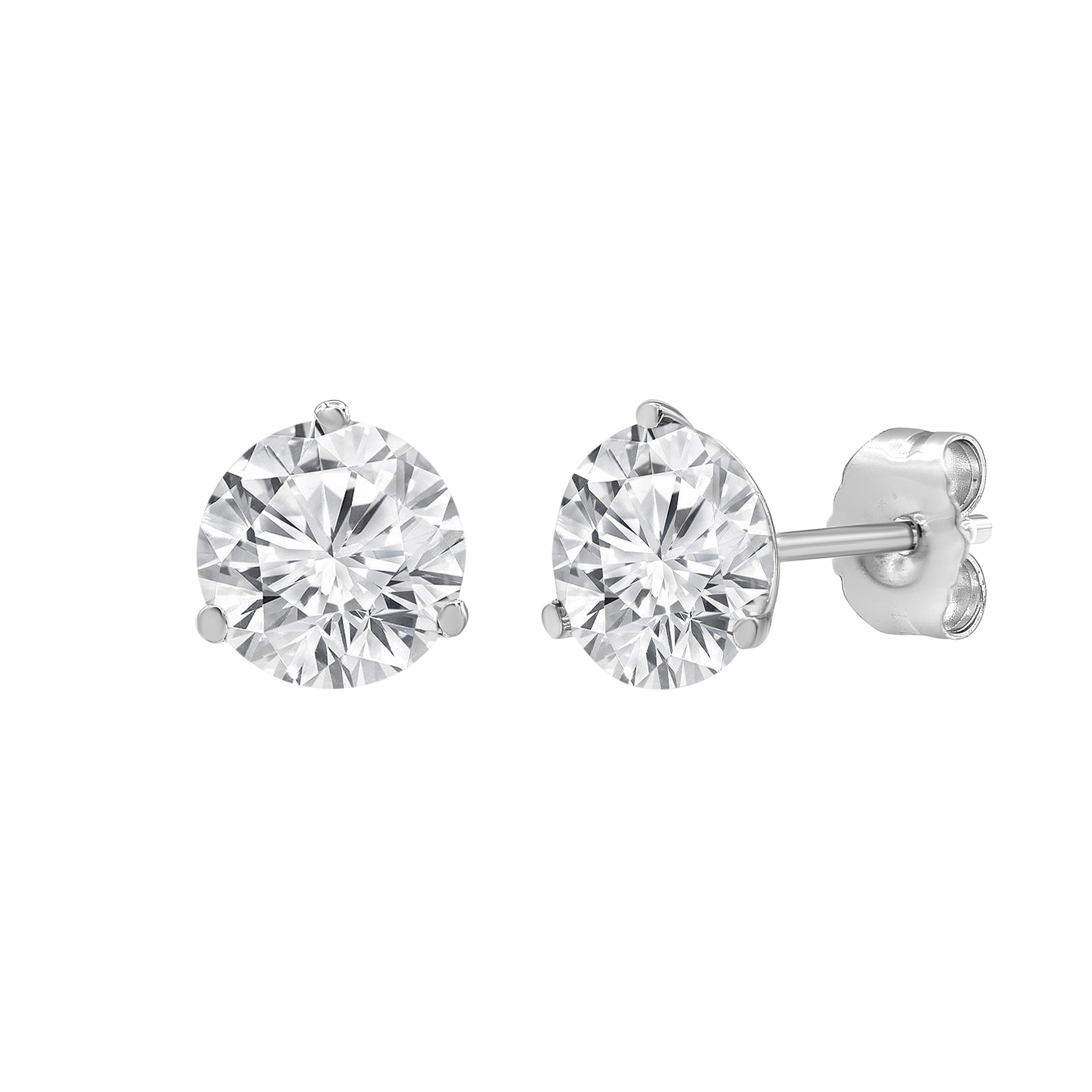1ct Lab Diamond Martini Studs in 14K White Gold