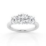 14K White Gold 3-Stone Lab Diamond Engagement Ring
