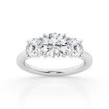 14K White Gold 3-Stone Lab Diamond Engagement Ring