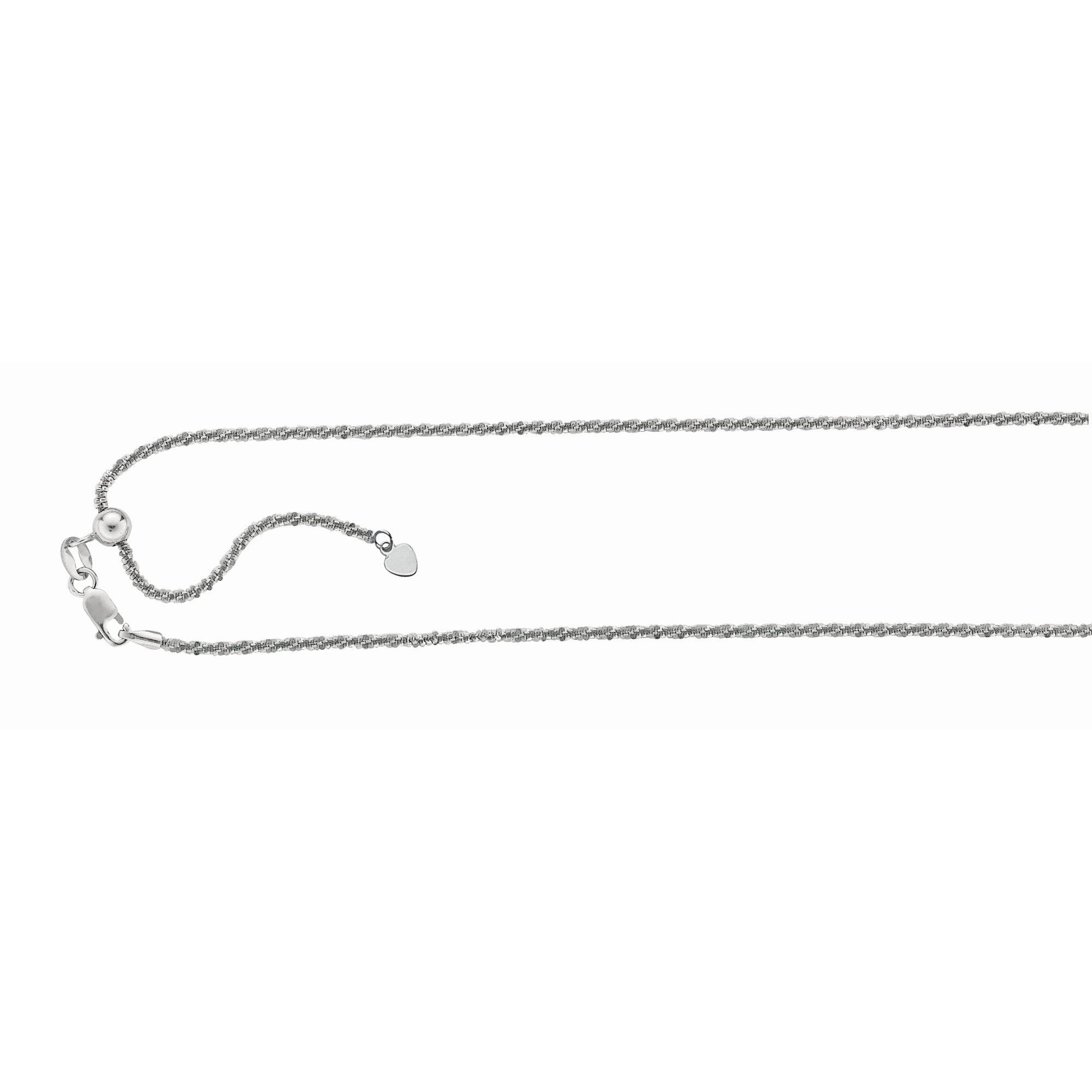 Silver 1.5mm Adjustable Sparkle Chain