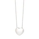 Silver Puffy Heart Necklace