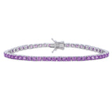 Silver Purple CZ Tennis Bracelet