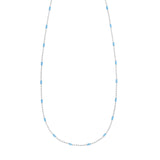 Silver Enamel Beaded Chain Necklace