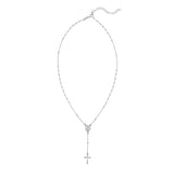 Silver Rosary Bead Necklace