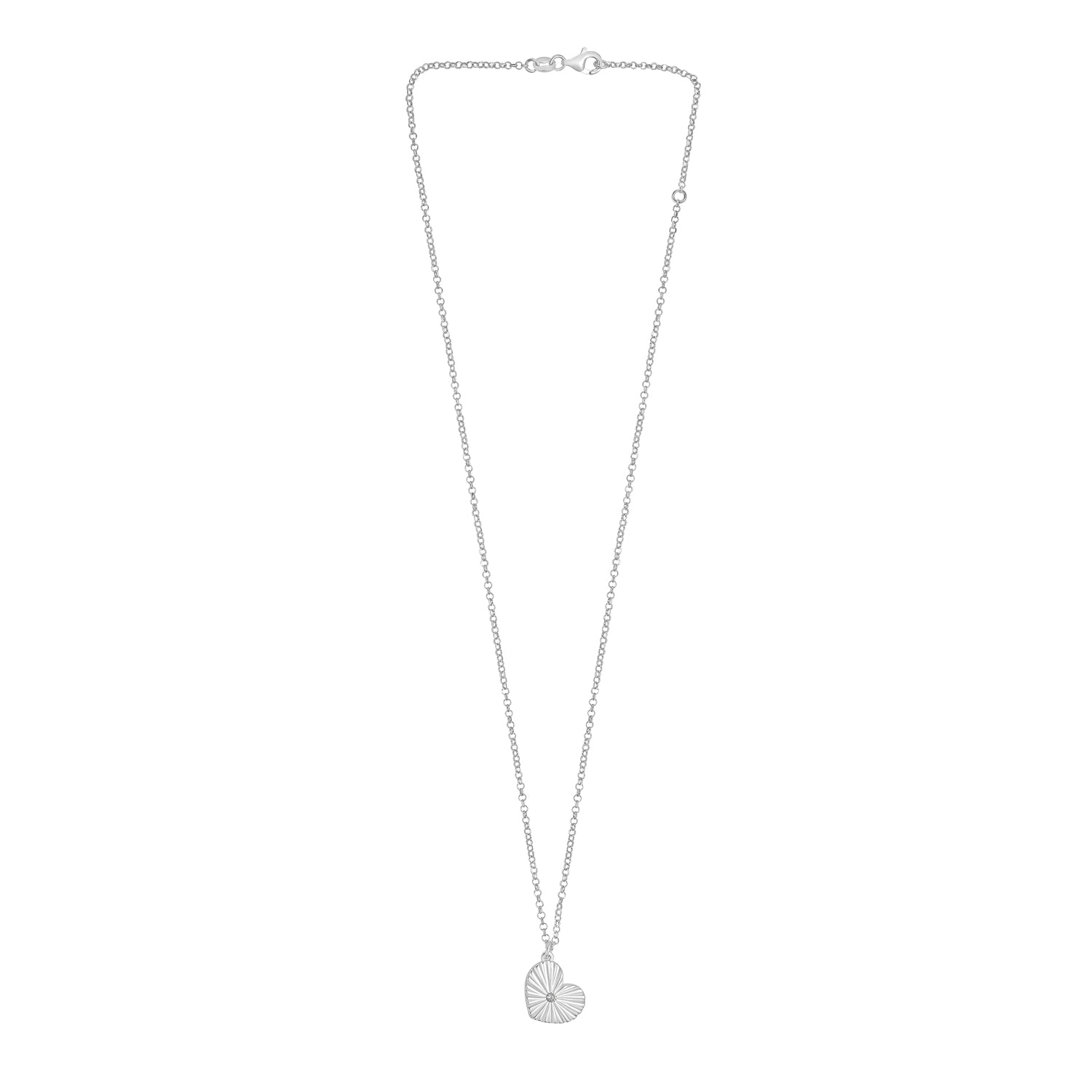 Silver Radiating Heart Necklace