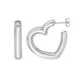 Silver Open Heart Earring