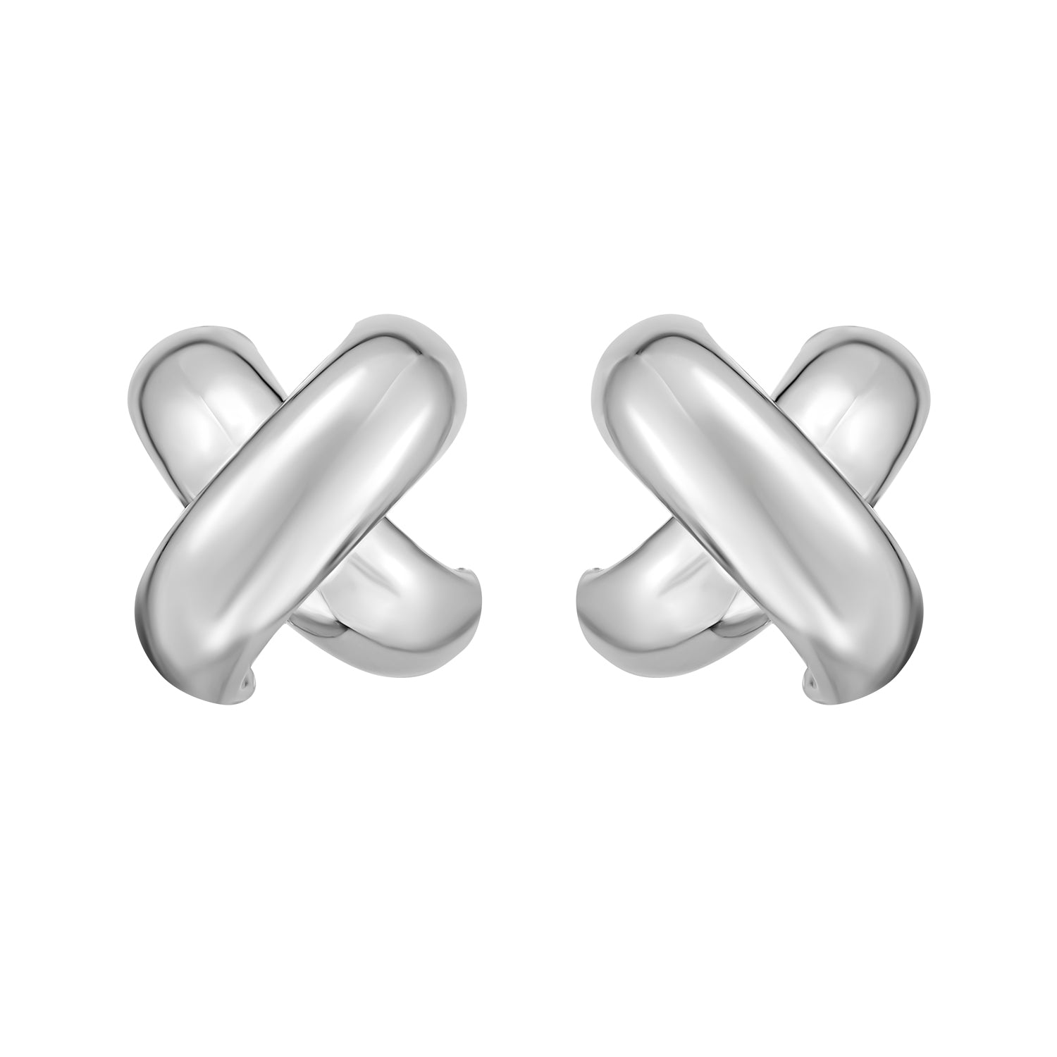 Silver Puffy X Earring