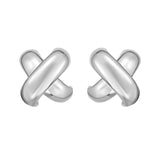 Silver Puffy X Earring