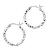 Silver 2x15MM Diamond Cut Earring
