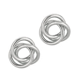 Silver Polished Loop Knot Earring