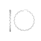 Silver 45mm Wire Twist Hoop Earring