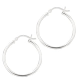 Silver 2x25mm Hoop Earring