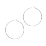 Silver 2x50mm Hoop Earring
