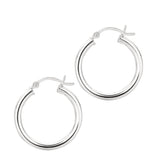 Silver 3x20mm Hoop Earring