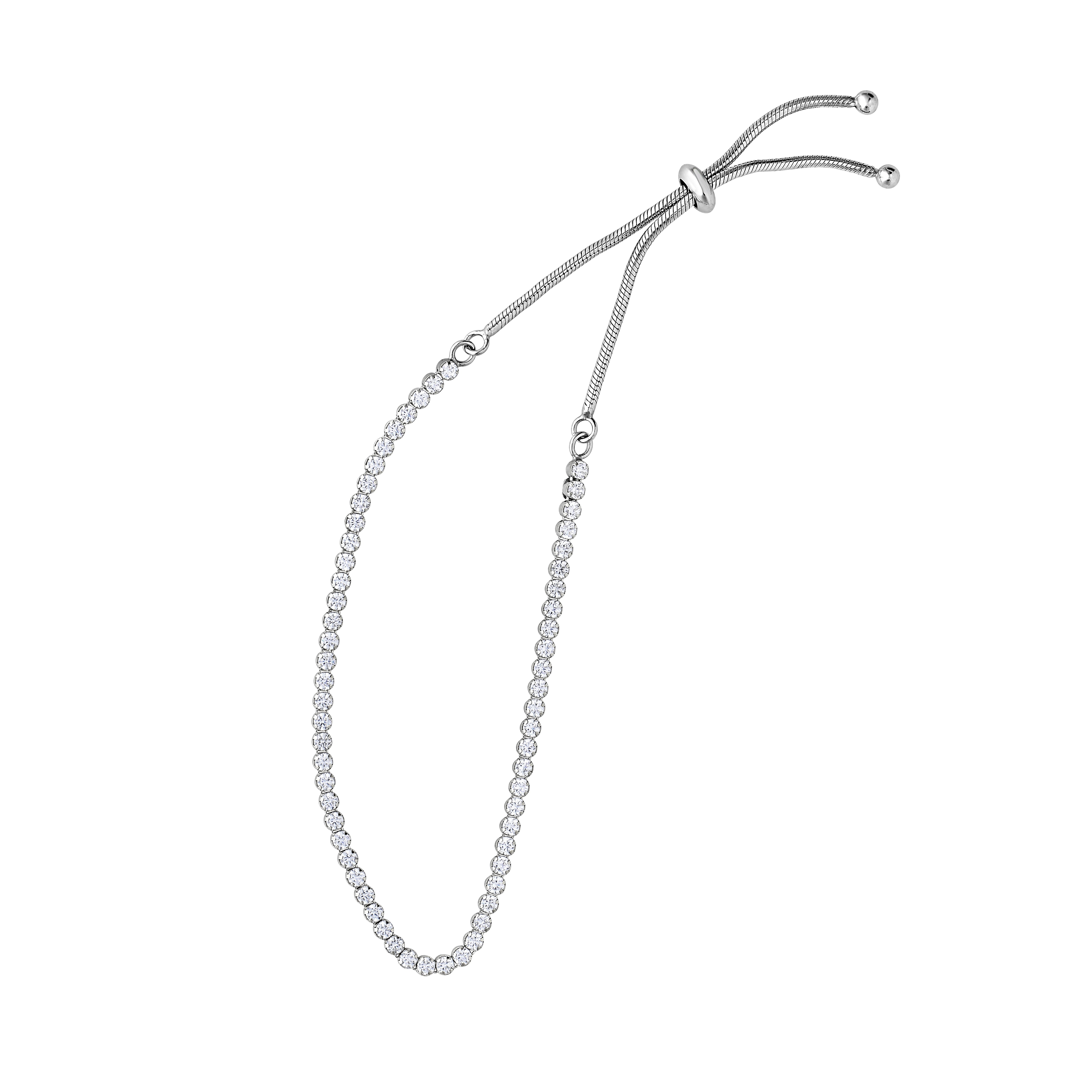 Sterling Silver CZ Tennis Friendship Bracelet