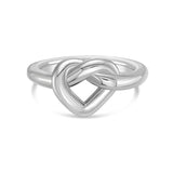 Silver Open Heart Knot Ring
