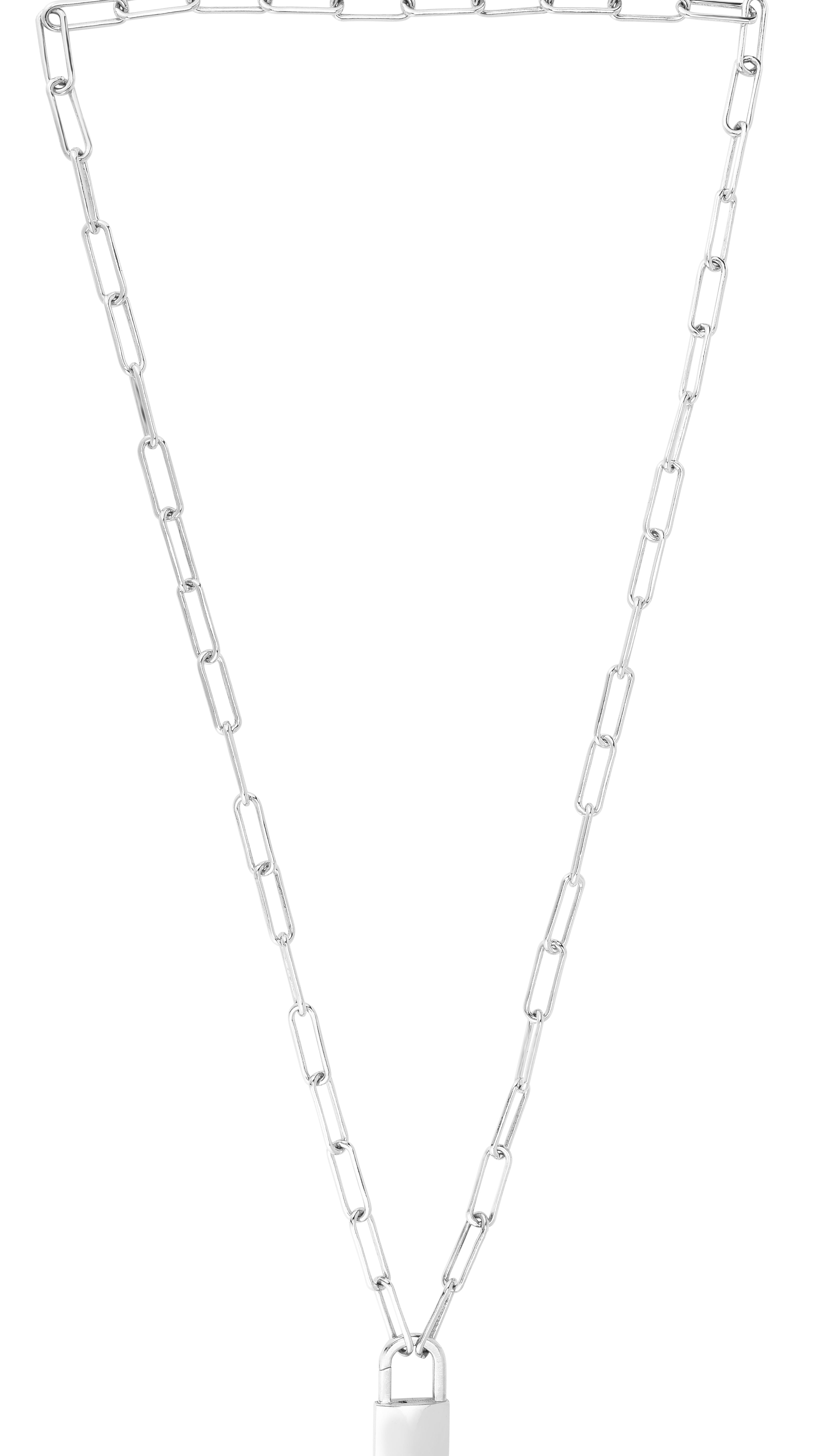 Silver Lock Link Necklace