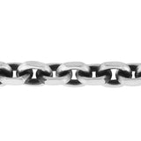 Silver 7.7mm Mens Gunmetal Anchor Chain Bracelet