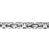 Silver 5mm Mens Gunmetal Byzantine Necklace