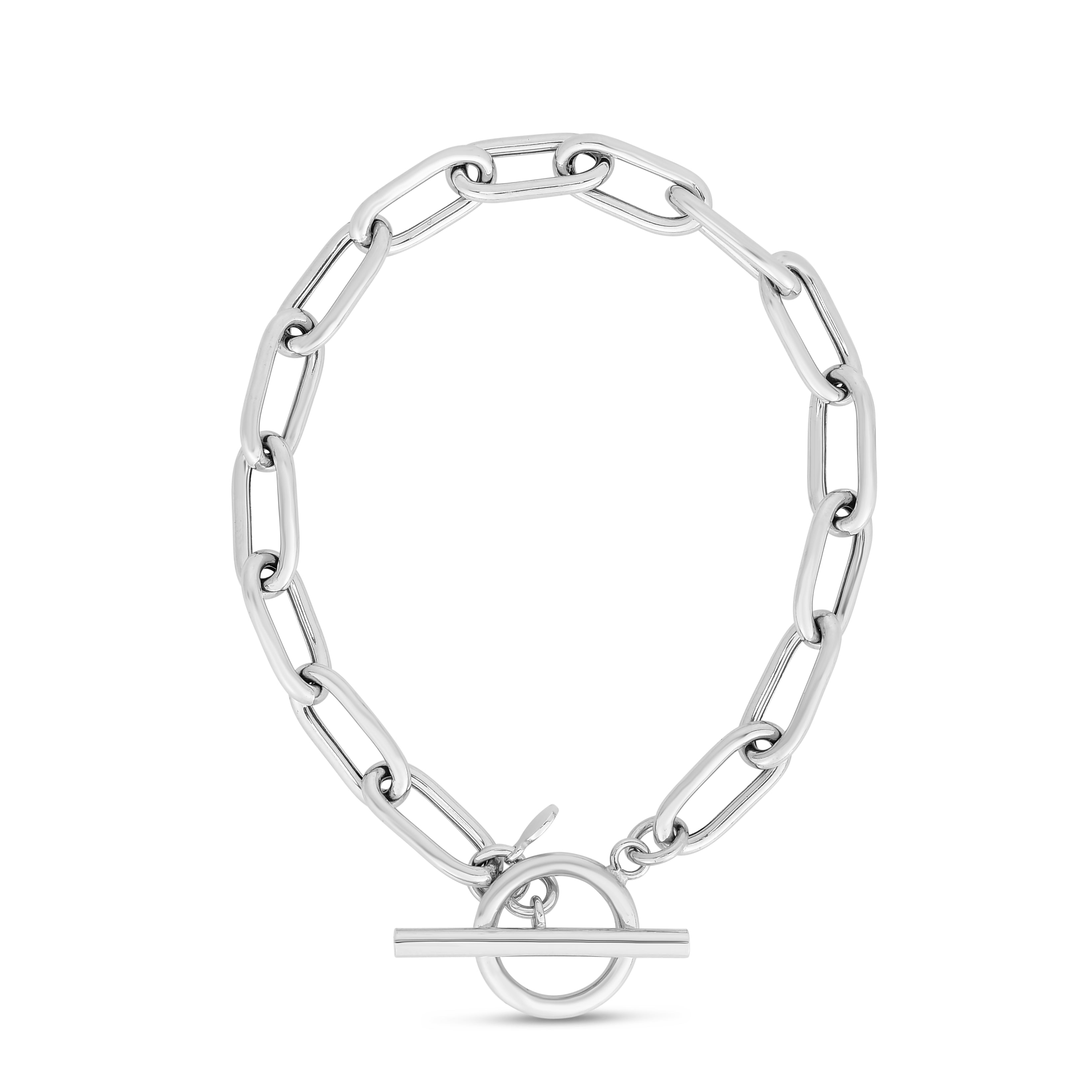 Silver Paperclip Toggle Bracelet