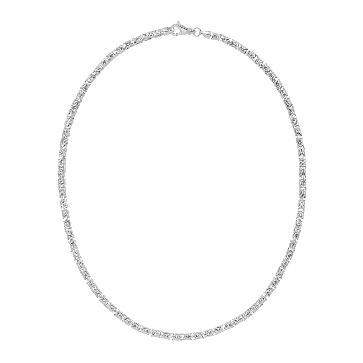 Silver 4.1mm Solid Round Byzantine Chain