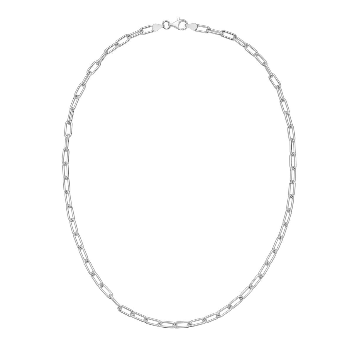 Silver 4.1mm Round Link Paperclip Chain