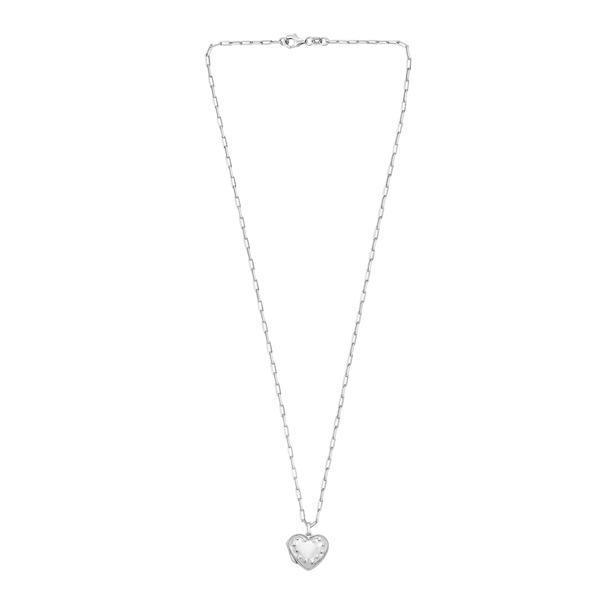 Silver Heart Locket Necklace