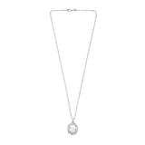 Silver Oval Vine Locket Necklace