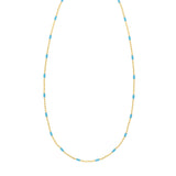 Gold Over Silver Enamel Beaded Chain Necklace