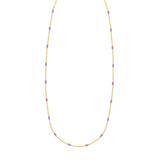 Gold Over Silver Enamel Beaded Chain Necklace