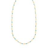 Gold Over Silver Enamel Hearts Chain Necklace