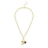 Gold Over Silver CZ Charm Necklace