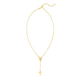 Gold Over Silver Rosary Bead Necklace