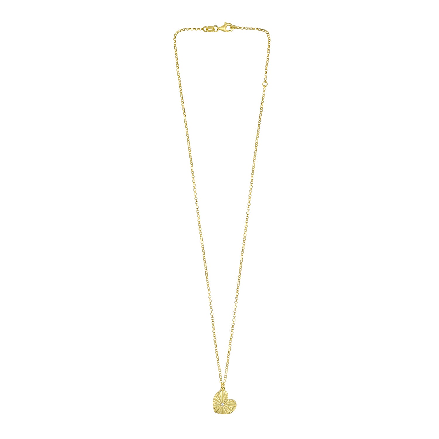 Gold Over Silver Radiating Heart Necklace