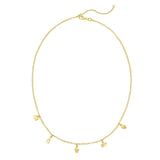 Gold Over Silver Hamsa Stationed Necklace
