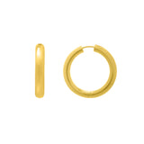 Gold Over Silver Round Snap Clasp Hoops