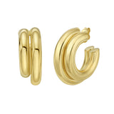 Gold Over Silver Biggie Smalls Round Hoops