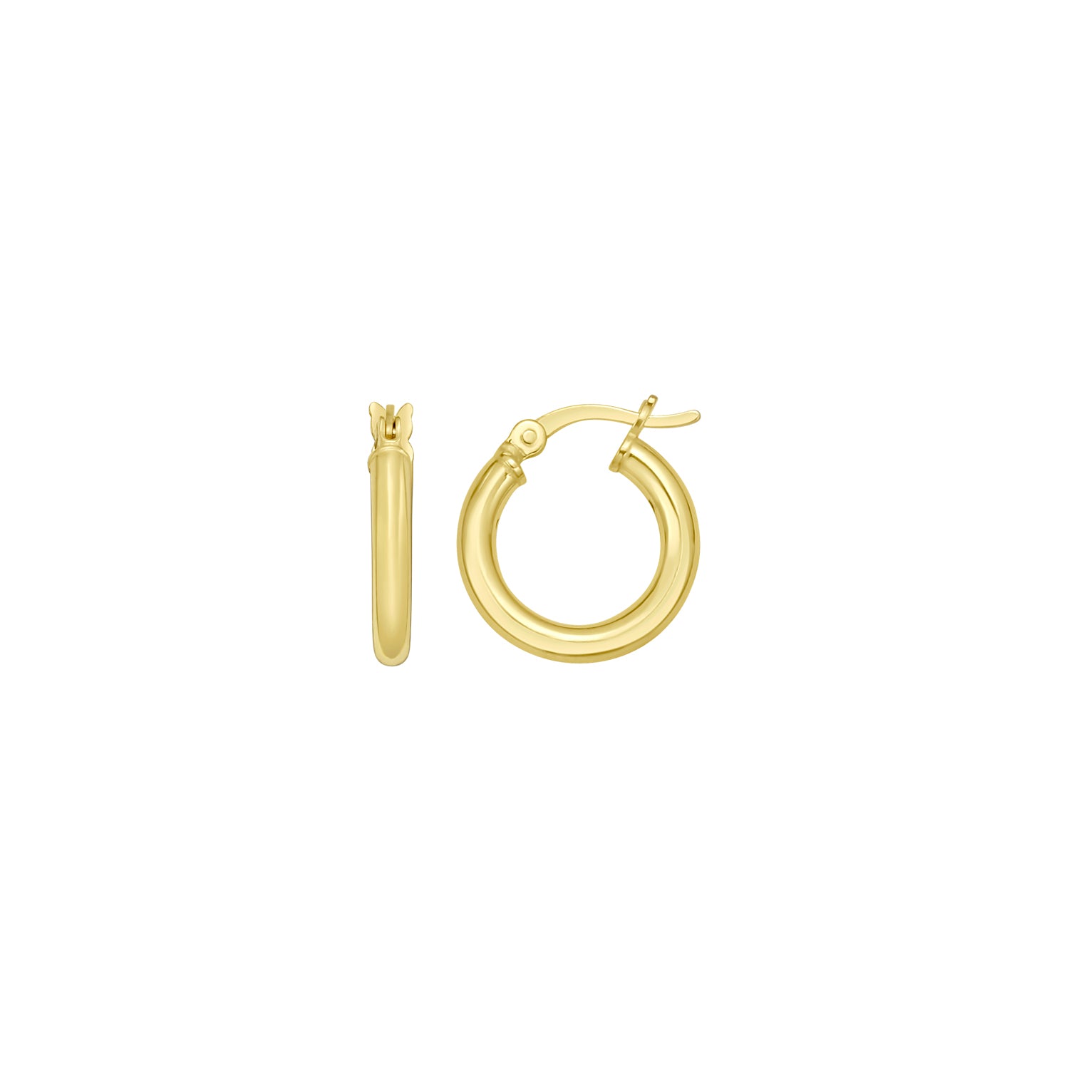 Gold Over Silver 2x10mm Hoop Earring