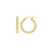 Gold Over Silver 2x15mm Hoop Earring