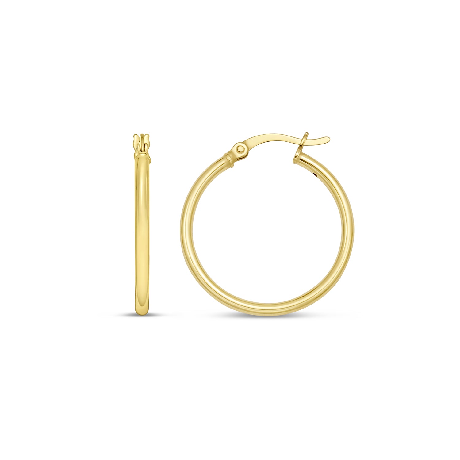 Gold Over Silver 2x20mm Hoop Earring