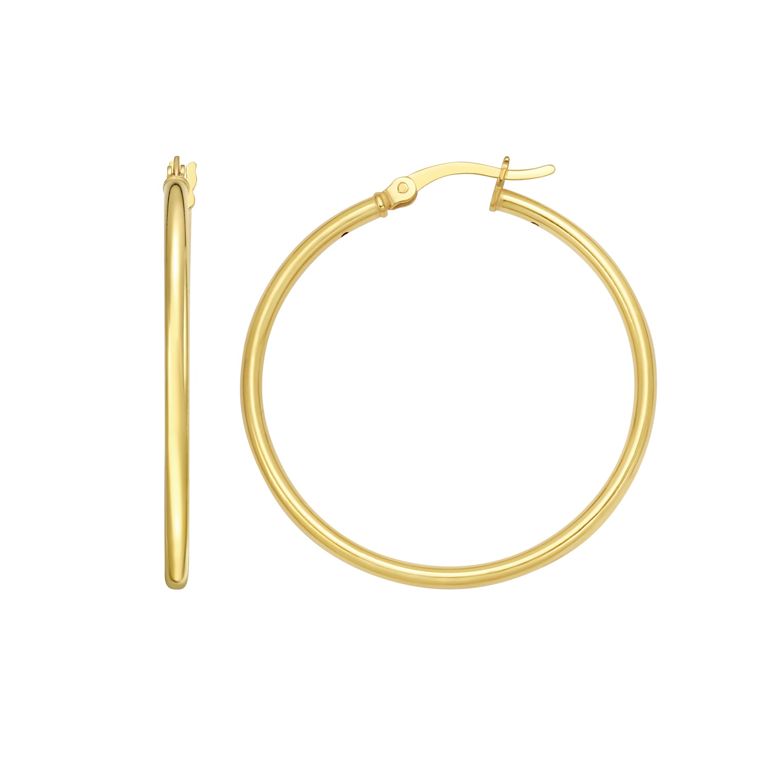 Gold Over Silver 2x30mm Hoop Earring