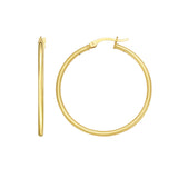 Gold Over Silver 2x30mm Hoop Earring