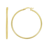 Gold Over Silver 2x40mm Hoop Earring