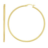 Gold Over Silver 2x50mm Hoop Earring