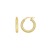 Gold Over Silver 3x15mm Hoop Earring