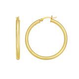 Gold Over Silver 3x30mm Hoop Earring
