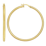 Gold Over Silver 3x50mm Hoop Earring