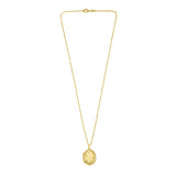 Gold Over Silver Oval Vine Locket Necklace
