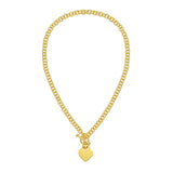 Gold Over Silver Small Heart Toggle Necklace