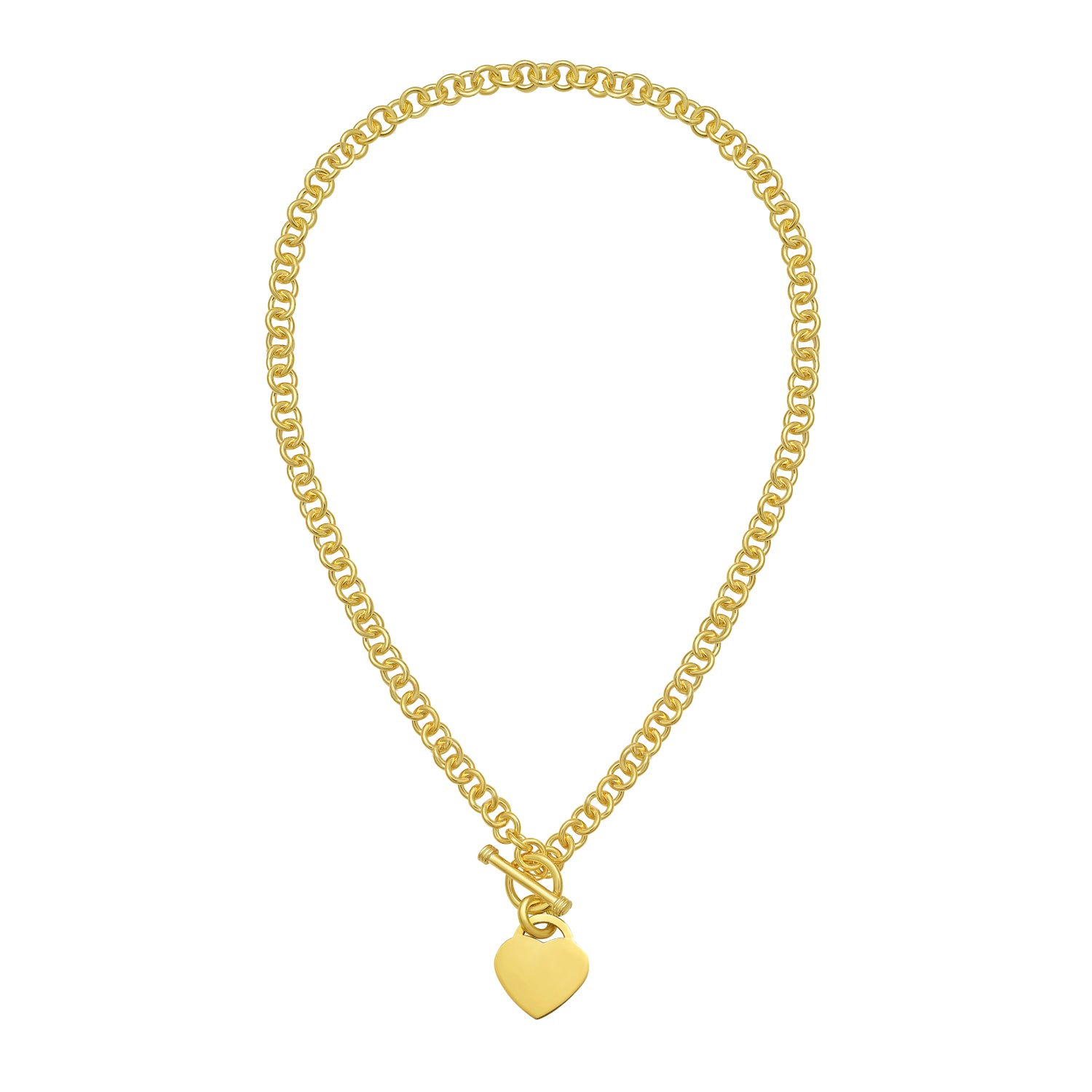 Gold Over Silver Small Heart Toggle Necklace